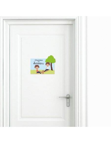 Chambre Enfant Bleu,Sticker de porte Enfant: Jumeaux