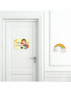 Plaques de porte,Sticker de porte Enfant: Artiste fille 2