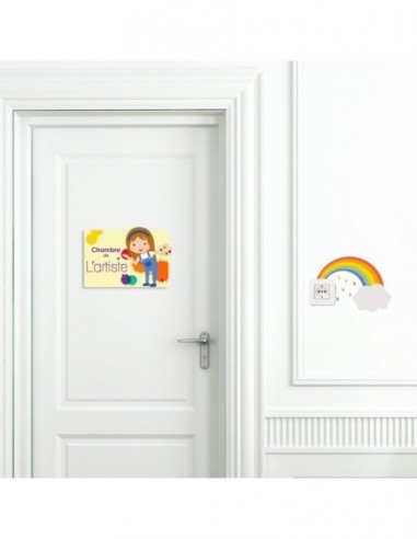 Plaques de porte,Sticker de porte Enfant: Artiste fille Plaques de porte,Sticker de porte Enfant: Artiste fille