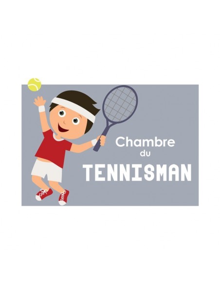 Plaques de porte,Sticker de porte Enfant Garçon: Tennisman