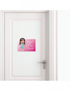 Chambre Poupée,Sticker de porte Enfant Fille: Miss coquette 2