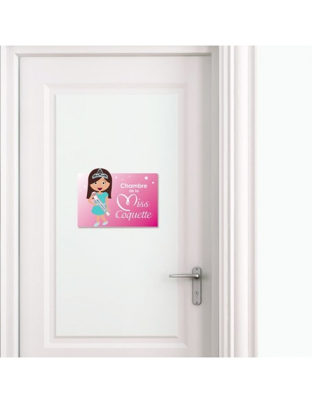 Chambre Poupée,Sticker de porte Enfant Fille: Miss coquette