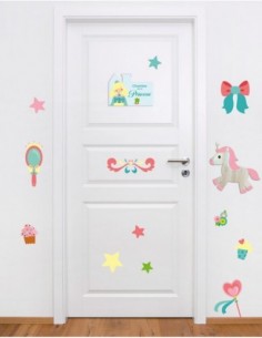 Chambre Princesse,Sticker de porte Enfant: petite princesse 2
