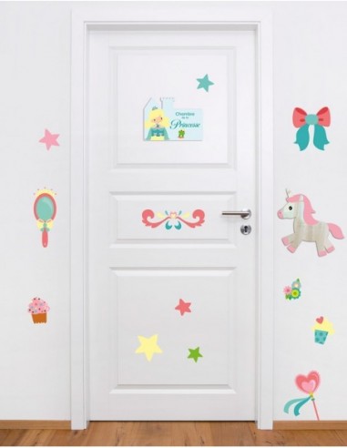Chambre Princesse,Sticker de porte Enfant: petite princesse Chambre Princesse,Sticker de porte Enfant: petite princesse