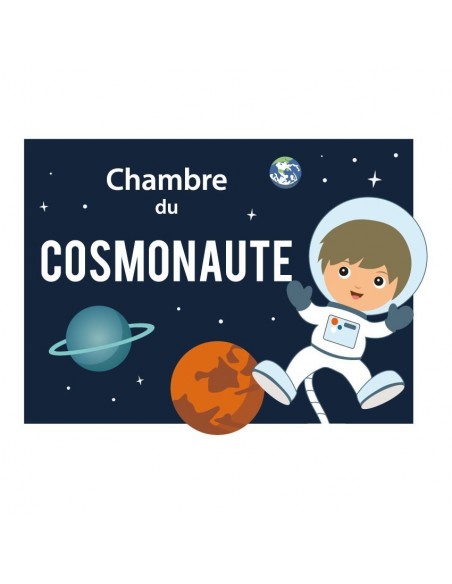 Chambre Enfant Bleu,Sticker de Porte Enfant: Cosmonaute
