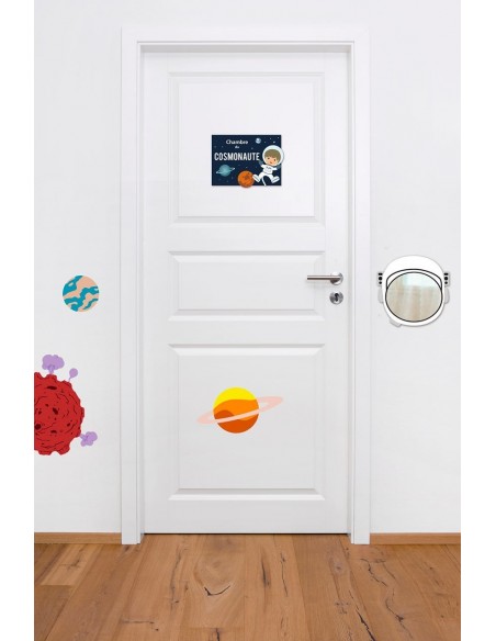 Chambre Enfant Bleu,Sticker de Porte Enfant: Cosmonaute