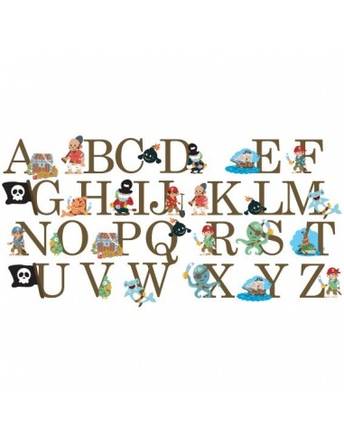 Stickers Lettre et Chiffres,Sticker ABCDAIRE Version Pirate