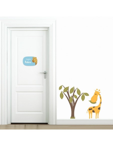 Chambre Savane,Sticker de porte Enfant prénom personnalisable: