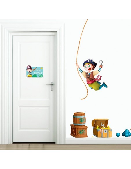 Chambre Pirate,Sticker de Porte Enfant Pirate: Moussaillon