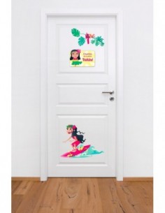 Thèmes chambre Fille,Sticker de Porte Enfant Fille: Vahiné 2