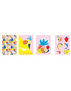 Poster enfant,Kit 4 affiches - Pioupiou Fruit