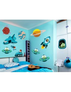 Stickers Espace,Sticker enfant: fille de l'espace 2