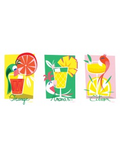 Tous nos produits,Kit de 3 affiches: Cocktail - Collection