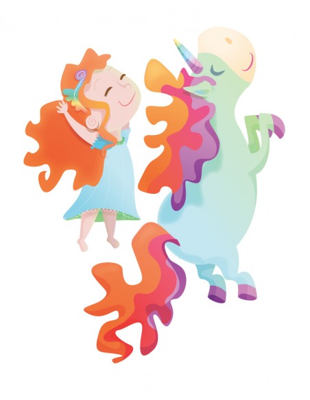 Stickers Féerie & Princesse,Stickers Enfant: Fille rousse