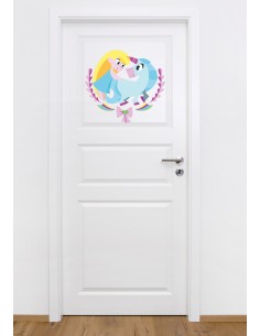 Stickers Féerie & Princesse,Stickers Enfant: Fille licorne coeur 2