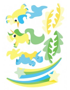 Stickers Féerie & Princesse,Stickers Enfant: Elements licorne