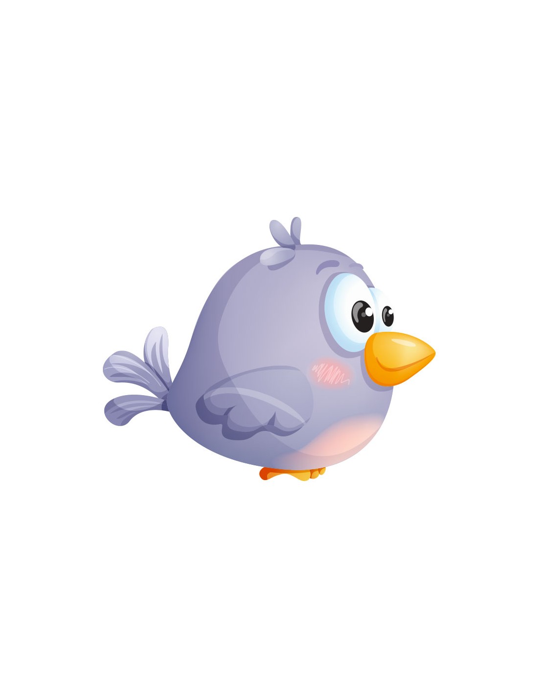 Sticker Enfant Oiseau : Pioupiou Bleu Bedonnant