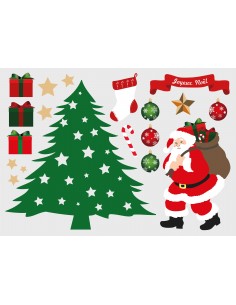 Stickers Noël,Sticker Noël: Planche Déco sapin