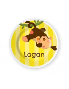 Vaisselle personnalisée,Assiette enfant prénom: Singe 2