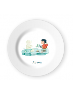 Tous nos produits,Assiette enfant prénom: Polaire
