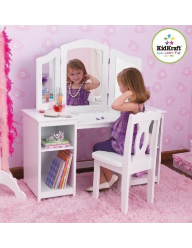 Coiffeuse enfant,Coiffeuse de luxe vanille
