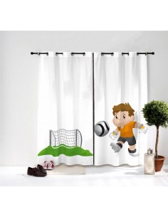 Rideaux chambre garçon,Paire de Rideaux: Hugo face aux buts