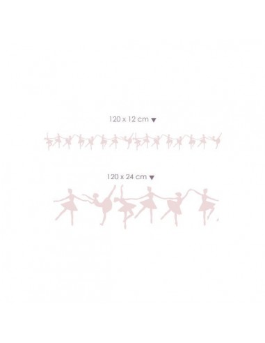 Stickers Danseuse,Stickers muraux: frise silhouettes roses Stickers Danseuse,Stickers muraux: frise silhouettes roses