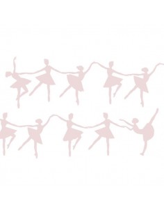 Stickers Danseuse,Stickers muraux: frise silhouettes roses
