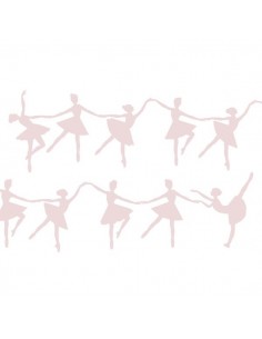 Stickers Danseuse,Stickers muraux: frise silhouettes roses