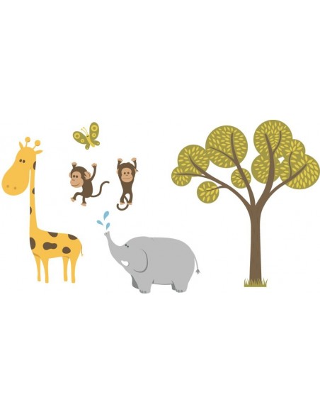 Stickers Jungle & Savane,Stickers bébé: Grande frise savane