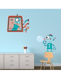 Stickers Robot,Sticker enfant: Robot bulle 2