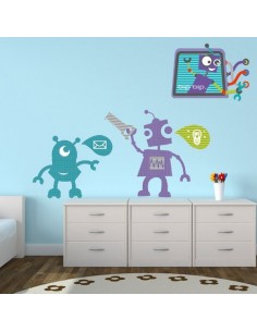 Stickers Robot,Sticker enfant: Robot Mail 2