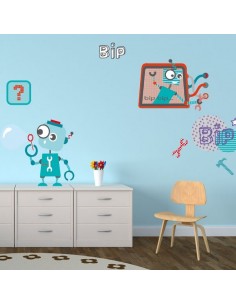 Stickers Robot,Sticker Tableau Robot Rouge 2