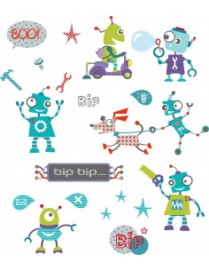 Stickers Robot,Petite planche de Stickers Robots