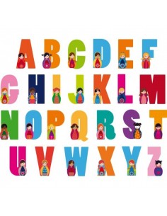 Stickers Lettre et Chiffres,Sticker ABCDAIRE Poupées Russes