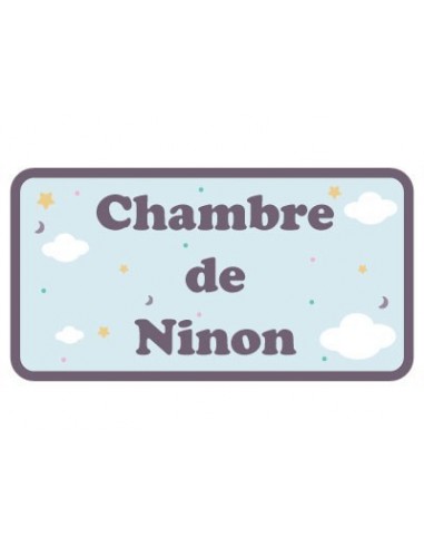 Stickers Prénom,Sticker Prénom: Nuages violet à personnaliser