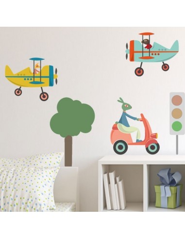 Stickers Voiture & Transports,Sticker enfant: Scooter orange Stickers Voiture & Transports,Sticker enfant: Scooter orange