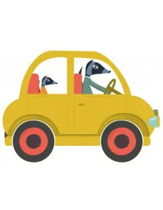Stickers Voiture & Transports,Sticker enfant: voiture jaune