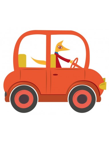 Stickers Voiture & Transports,Sticker enfant: voiture orange