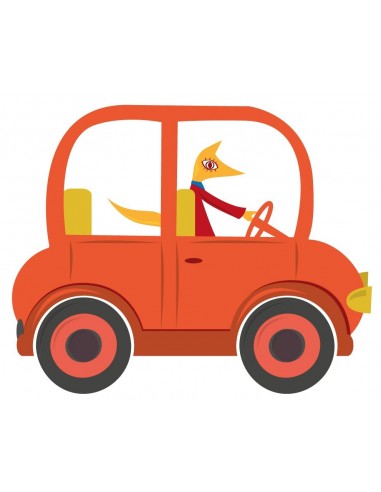 Stickers Voiture & Transports,Sticker enfant: voiture orange