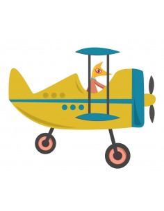 Stickers Voiture & Transports,Sticker enfant: Avion jaune