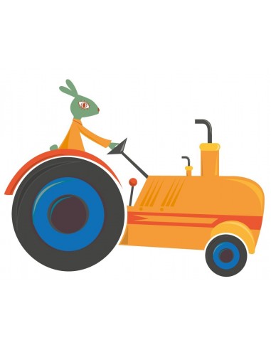 Stickers Voiture & Transports,Sticker enfant: Tracteur orange