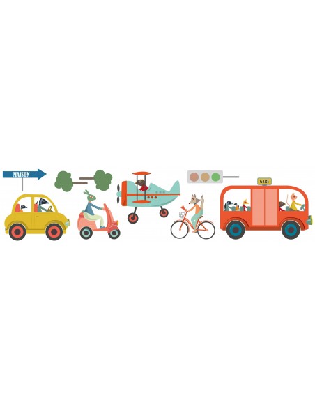 Stickers Voiture & Transports,Sticker enfant: frise transport