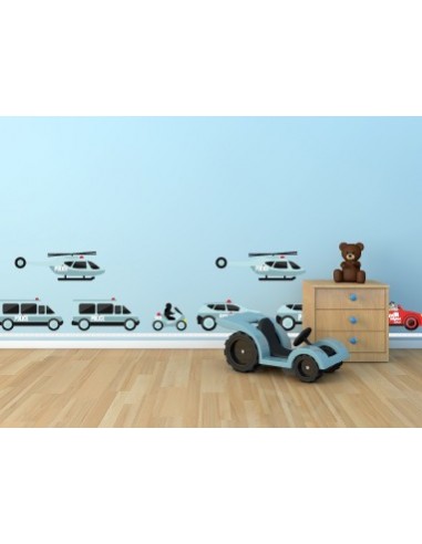 Stickers Police,Grande frise de voitures Police Stickers Police,Grande frise de voitures Police