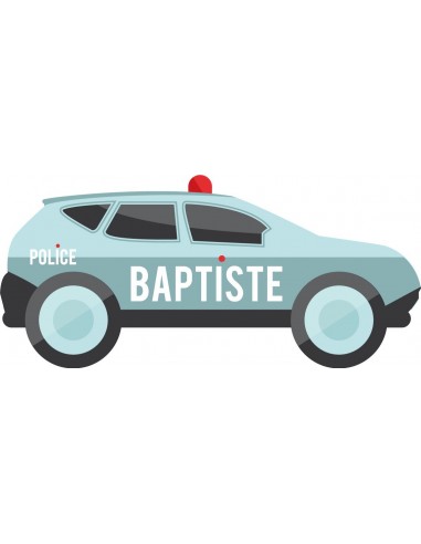 Stickers Police,Sticker Prénom: Voiture Police personnalisée