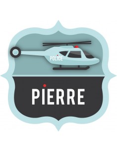 Stickers Police,Sticker Prénom: Helico écusson Police