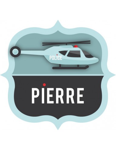 Stickers Police,Sticker Prénom: Helico écusson Police