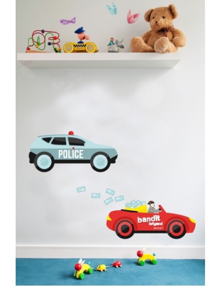 Stickers Police,Stickers enfant: Voiture de bandit