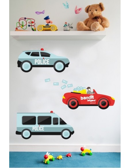 Stickers Police,Stickers enfant: Camion Police