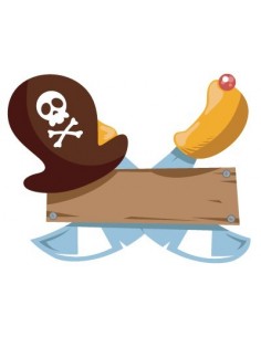 Stickers Prénom,Sticker Prénom : chapeau pirate à personnaliser